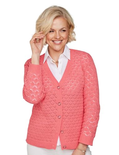Chums Ladies Pointelle Knit Button-Up Cardigan – Lightweight Summer Sweater