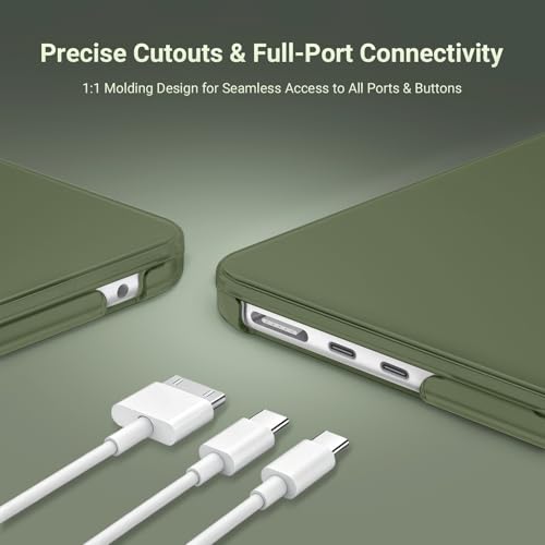 Image of MOSISO Compatible with MacBook Air 13 inch Case M5 2026 M4 2025 M3 M2 2024-2022 A3449 A3240 A3113 A2681, Scratches-Resistant Protective Hard Shell for MacBook Air 13.6 inch Case, Army Green
