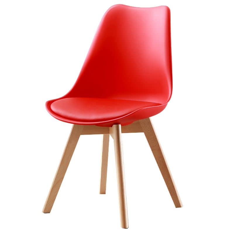 Silla de comedor tapizada roja, moderna silla lateral sin brazos con patas de metal y madera, perfecta para cocina, sala de conferencias, tienda de té con leche, comedor en casa (1 pieza)