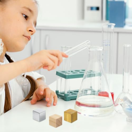 Image of Baluue 4Pcs Density Cubes Set Copper, Iron, Aluminum and Wood, 0.78In Cube for Laboratory Equipment, Science Experiments, Teaching Tools (Pack of 2)