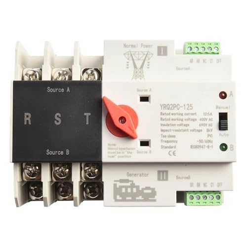 Commutateur de transfert automatique inverseur de source 4P 125A pour générateur 400V