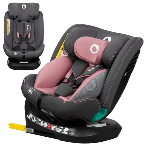 LIONELO Bastiaan i-Size One Silla de Coche Giratoria 360o para Niños de 40 a 50 cm Montaje hacia Delante y hacia Atrás, ISOFIX Cinturón TopTether Ajuste del Respaldo y Reposacabezas Protección lateral