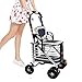 Rollator für Senioren, Einkaufswagen, Faltbarer Einkaufswagen für ältere Menschen, vierrädriger tragbarer Einkaufswagen