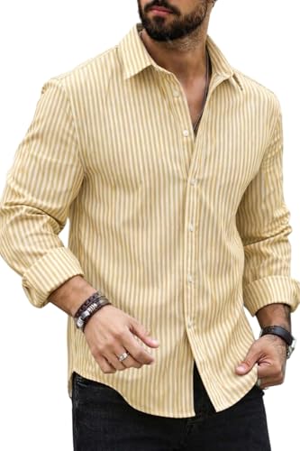 Image of Striped Casual Regular Fit Shirt for Men| Men Full Sleeve Shirt