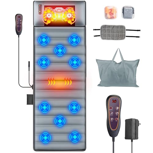 TeqHome Full Body Massage Mat Heat & Movable Shiatsu Neck