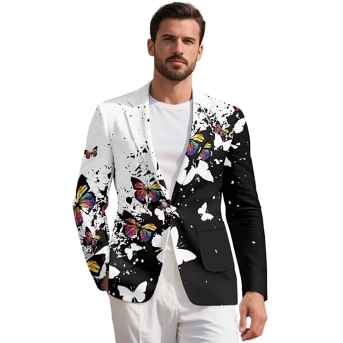 Men's Sport Coat Classic Blazer with Lining One Button Casual Blazer Jacket for Party and Formal Events,S-5XL Size