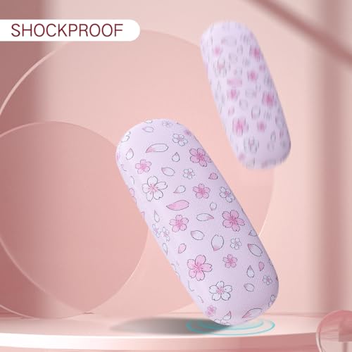Image of PERFECTSIGHT Hard Shell Eyeglasses Case, PU Leather Protective Glasses Case, Cute Eyeglass Case for Women Men Girls