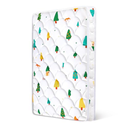 Image of Mini Crib Mattress 38" x 24" x 4"- Firm Support and Comfort Premium Foam,Noiseless and Odorless,Hypoallergenic Mini Crib Mattress,Fits Mini and Portable Cribs,Dual Sided with Soft Breathable Fabric