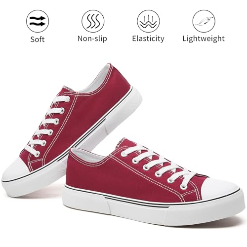 Image of yageyan Men Canvas Low top Shoes Classic Casual Sneakers Black and White Fashion Shoes