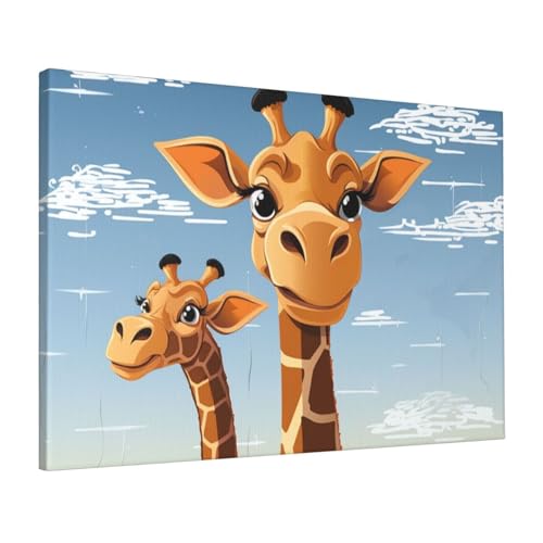 Toile de girafe HD de qualite superieure pour une decoration murale raffinee et durable
