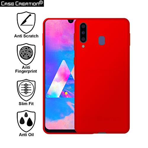 Image of Case Creation Luxurious OG Series for Samsung M30 Case Cover,Anti-Dirty Slim Case Frosted Matte Cute Candy TPU Raised Bezel (Splash of Color) Back Cover for Samsung Galaxy M30 -Wine Red