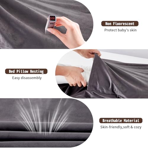 Image of Baby Lounger, Baby Lounger for Newborn 0-24 Months, 100% Breathable Cotton Baby Nest for Tummy Time & Diaper Changes, Portable Infant Essentials for Home & Outdoor(Dark Gray)