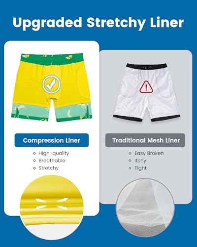 Image of maamgic 2 in 1 Mens Swim Trunks 7 Inch Swim Shorts Swim Suits Board Shorts