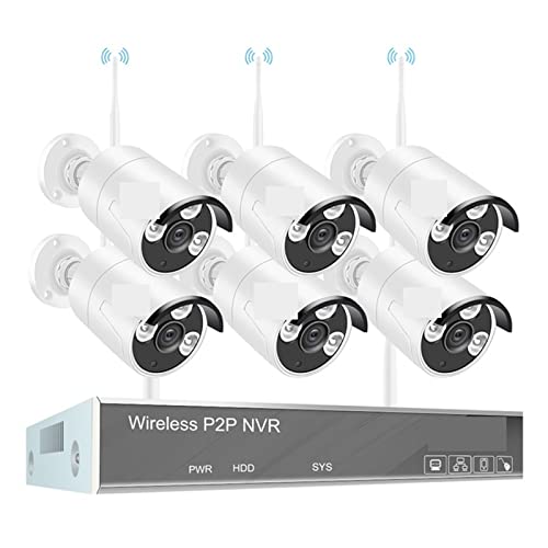 MEIVIYA Sistema de cámaras de videovigilancia con WiFi inalámbrico NVR Kit 2MP 1080P Smart Home Outdoor CCTV Security Camera Set(None,6 CAM with 8CH NVR)