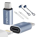 Meenova 2 Pack 60W Lightning Female to USB-C Male Adapter 20V2.25A Fast-Charging Compatible with iPhone15 Series iPad Surface Pro and More USB C Devices 8 Pin to Type-C Fast-Charging NOT for OTG Audio
