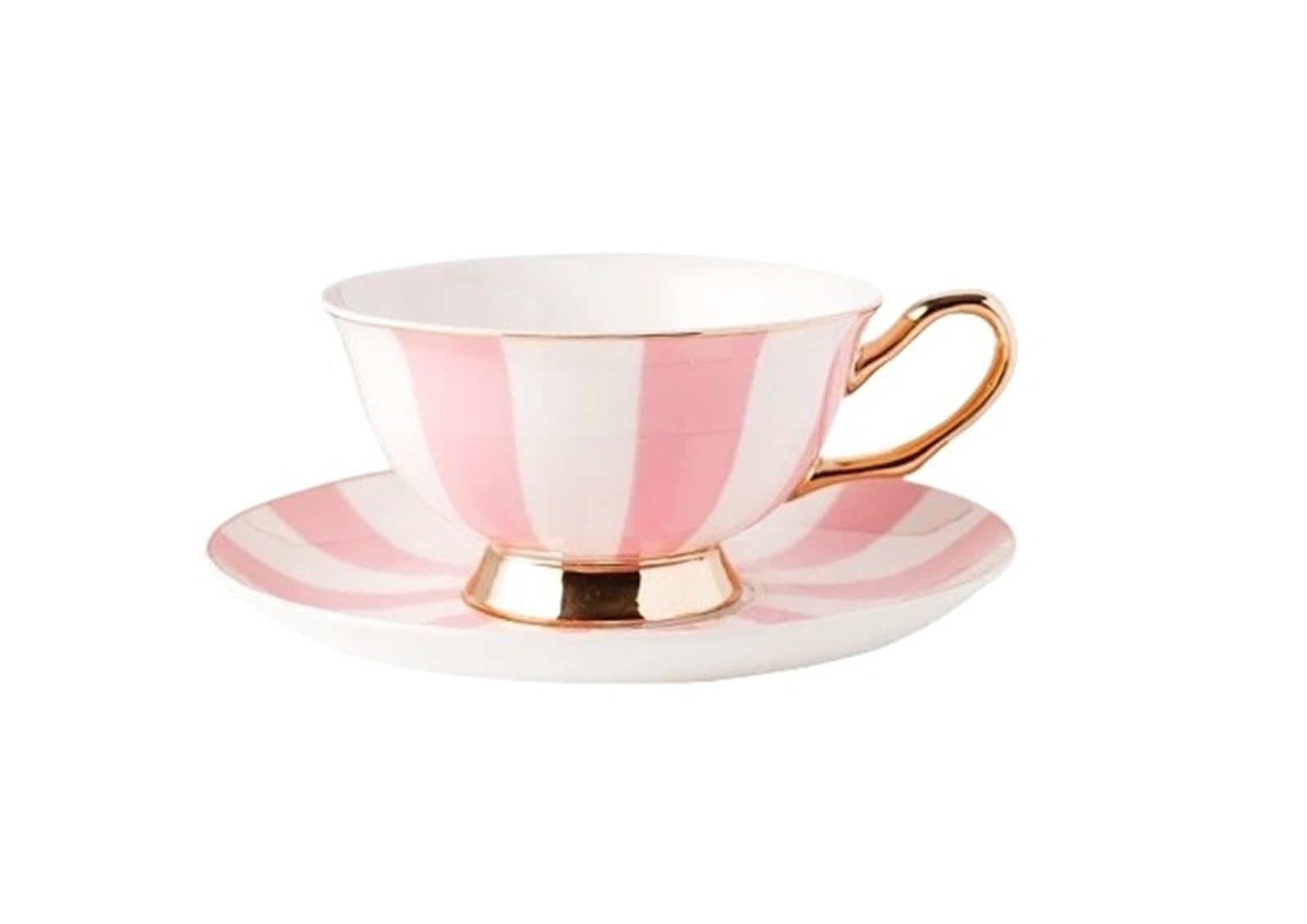 Taza de café de cerámica con platillo, Taza de té de Color, Tazas de Leche y café con Leche, Juego de Tazas de té de cerámica(Stripe)