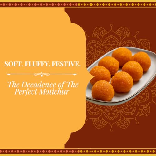 Image of Lal Sweets Kesariya Ghee Motichur Laddoo 400g | Authentic Indian Mithai | Soft Boondi Laddu Ladoo with Pure Desi Ghee & Kesar | Traditional Sweets Box for Festivals, Gifts & Celebrations