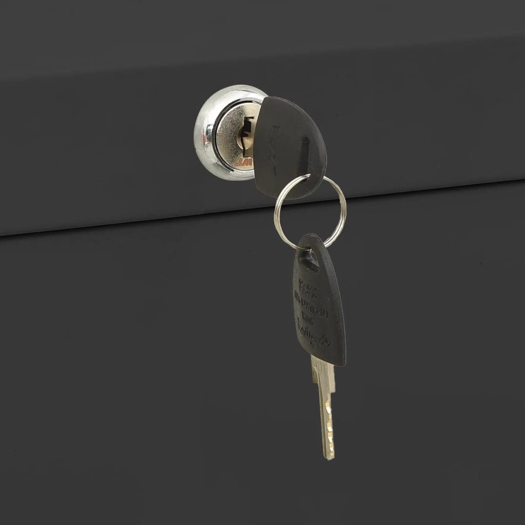 Armadietto portadocumenti in acciaio antracite, 90 x 46 x 134 cm, armadio da ufficio con 4 cassetti, serratura e cartelle sospese, per documenti legali A4, per ufficio e casa