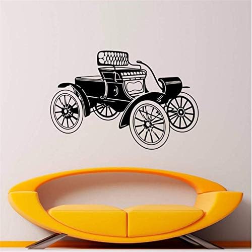 Hbbhbb Removable Vinyl Wall Sticker Classic Vintage Rickshaw Decal Home Interior Decoration Retro Rickshaw Wallpaper 88X56Cm