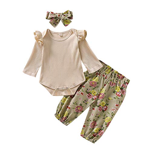 TUDUZ Conjuntos Bebé Niña Manga Larga Body De Mameluco Camisa Volante Fruncido...