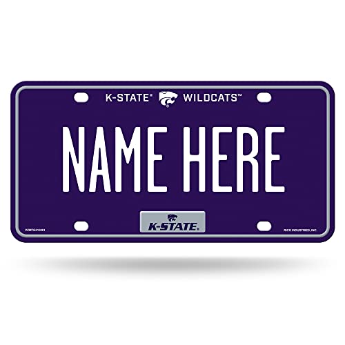Rico Industries NCAA Kansas State Wildcats - KSU Personalized Metal Auto Tag 8.5" x 11" - Great for Truck/Car/SUV