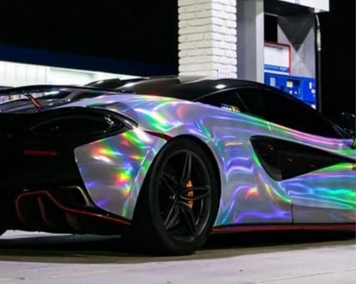Image of CREON Vinyl Wrap for Car & Bike Self Adhesive Vinyl Wrap Sheet Sticker & Decal Roll Film Auto Car Vehical Air Release (2 feet x 12 feet, Rainbow Wrap)