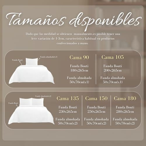Miniatura 5 de Dalina - Colcha Bouti Para Cama 135, Cubre Cama Fina 230x260cm Incluye 2 Fundas De Cojín, Suave Ideal Para Primavera, Verano Y Entretiempo,Estampado