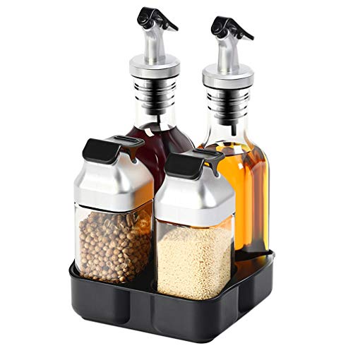 Réservoir d'huile et conteneur à épices en verre noir étanche pour la cuisine