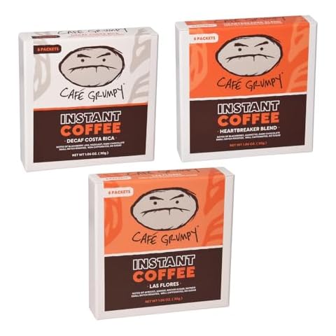 Café Grumpy - Set of 3 6 Count Instant Coffee Single Serving Packs - Medium Roast - Fresh Ground Beans Taste Cover