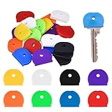 Silikon Schlüsselkennringe,32 PCS Schlüsselkappen,Elastische Schlüsselaufsätze und farbcodierte Kennzeichnungen für Hausschlüssel,Flexible Schlüsselanhänger,Anhänger und Ringe für Zuhause,Büro,Garage