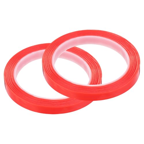 MECCANIXITY 2Pcs 10mm(3/8 inch) x 10m Phone Repair Adhesive Tape LCD Screen Repair Sticker Double Sided for Cell Phone Tablet Laptop Clear Red