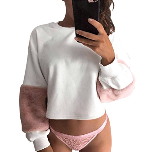 ALISIAM Felpa da Donna, Felpe con Cappuccio Bianco...
