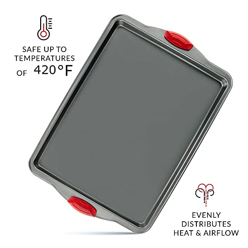 Boxiki Kitchen Non-Stick Baking & Cookie Sheet Pan Non-Toxic 11X14 Inch Rimmed Carbon Steel Baking Sheet. Dent, Warp And Rust Resistant. Heavy Gauge Steel Oven Baking Sheet. 1 Tray. #TOP3