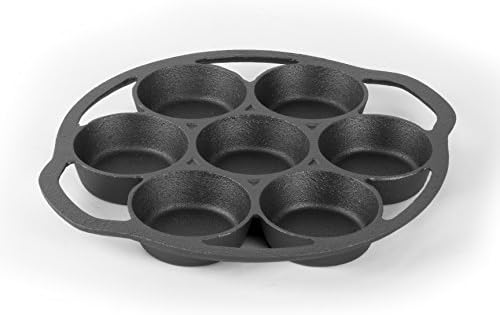 COMMERCIAL CHEF Cast Iron Biscuit Pan, Pre-seasoned Cast Iron Cookware for Muffins & Scones