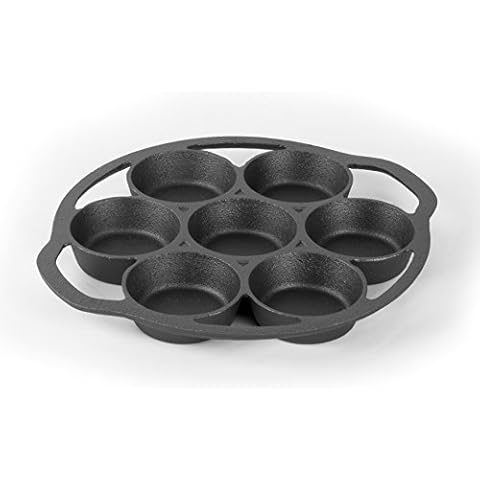 COMMERCIAL CHEF Cast Iron Biscuit Pan, Pre-seasoned Cast Iron Cookware for Muffins & Scones Cover