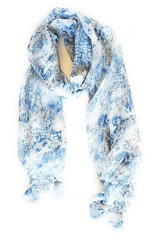 AFMAC Women Featherlight Scarf Wrap, Lightweight, Breathable, Chiffon Self print Neck Scarf Head Hair Wrap Soft Lightweight Light Blue