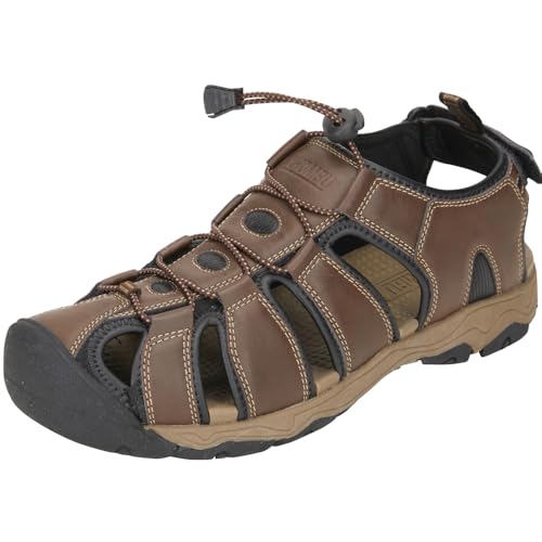 Khombu Men's Hal Fisherman Sandals Waterproof, Protective Bump Toe Adjustable Fit Summer