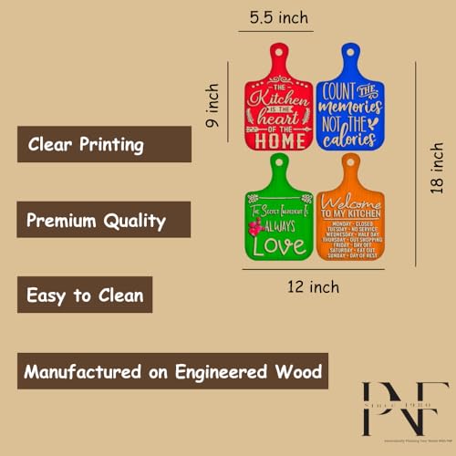 Image of PNF Poster And Frames KITCHEN is the heart of home Wall art & Door Hanging Frame For Kitchen, Dining, restaurants Decor | Walland home Decor for Living Room | Room Decor Wall Decor Items For Bedroom | decoration (Wooden, 11x9 Inch,brown)-48-4