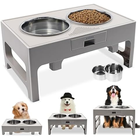 Adjustable Stainless Steel Raised Dog Bowls Cover