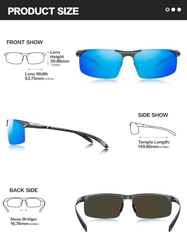 Image of BIRCEN Carbon-Fiber Polarized Sunglasses for Men: 0.74 oz & UV Protection