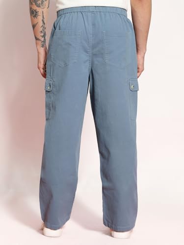 Image of Urbano Fashion Men's Loose Baggy Fit Cargo Jogger Chino Pant with 6 Pockets Stretchable