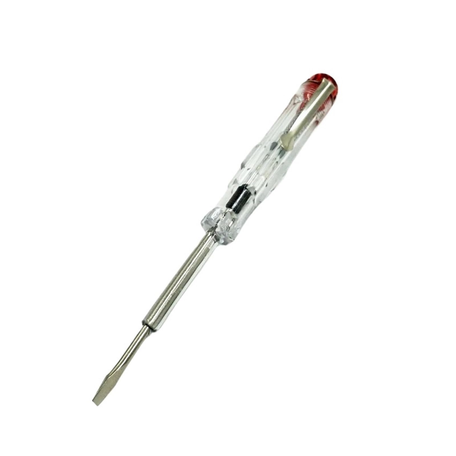 1 tournevis plat à poignée en plastique, testeur de tension CA 100-500 V, testeur d'électricité 3 x 140 mm