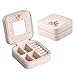 Sghjfj Boîte de Rangement Divers Petits Bijoux Anneaux et Boucles d'oreilles Boîte Mirrored Voyage Cas de Stockage, for Les Montres Cosmétiques Bijoux (Color : Light Pink)