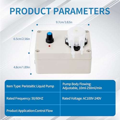 Tbest TBEST1F32U5WS4E Peristaltic Pump,Peristaltic Liquid Pump 10Ml -250Ml/Min Adjustable Flowing Peristaltic Dosing Pump thumb #1
