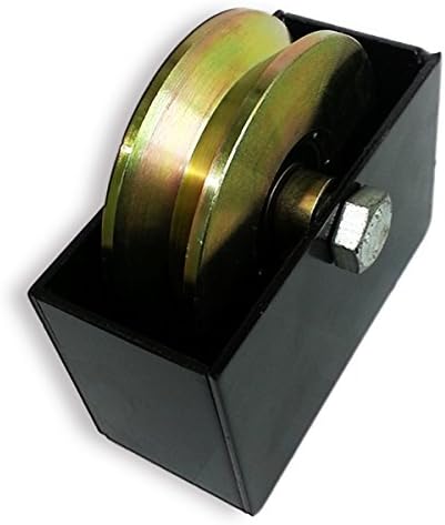 4" Temper Steel V Groove Wheel Double Bearing with Cover Box Driveway Gates Wheels