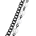 LUX ACCESSORIES Black Tone Faux Pearl Crystal Rhinestone Filigree Cross Necklace