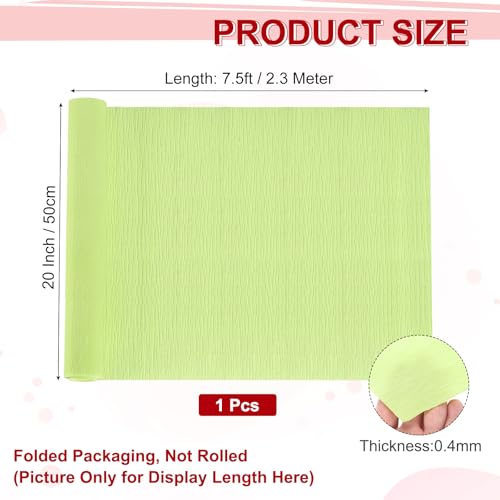 Image of MECCANIXITY Crepe Paper Roll 7.5ft Long 20 Inch Wide for Wedding Ceremony Various Large Festivals Decoration, Light Green
