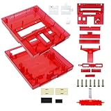 Hzxkqmil Replacement Housing Shell for SNES Console, Translucent Case Custom Shell Accssories for Nintendo SNES Retro Game Console US Version, Transparent Red