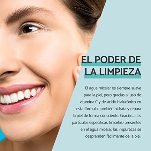 Remescar Agua Micelar 3 en 1 200ml - Elimina Maquillaje e Hidrata la Piel - Fórmula con Vitamina C y Ácido Hialurónico - Limpieza Suave para Rostro y Ojos - Tecnología Microbioma Piel Sensible - imagen 4