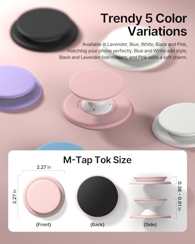 Image of Sinjimoru for MagSafe Phone Grip, Soft Silicone Magnetic Finger Grip for iPhone 17 /16 /15 /14 /13, Comfortable One-Touch Holding, M-Tap Tok Pink